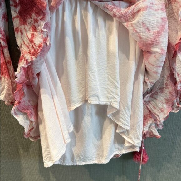 ROCOCO SAND Wrap-Effect Tie-Dyed Jacquard Mini Long Sleeve Dress - Picture 6 of 15